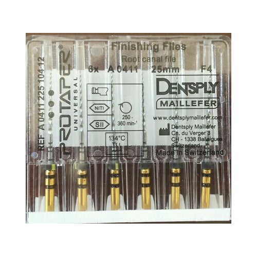 Dentsply Maillefer A041122110412 ProTaper Universal Rotary Files 21mm F4 6/Pk Dentsply Maillefer A041122110412 ProTaper Universal Rotary Files 21mm F4 6/Pk